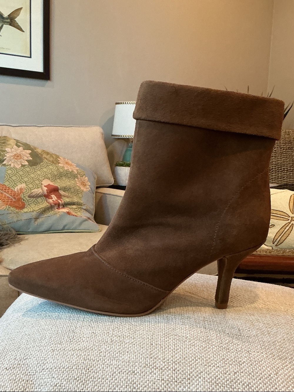 Vince Camuto Women's Brown Suede Pointed-Toe Ankle Boot new